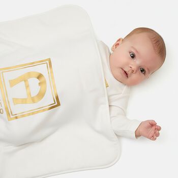 Ivory & Gold Logo Baby Blanket