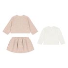 Younger Girls Pink Tweed Knit Skirt Set, 1, hi-res