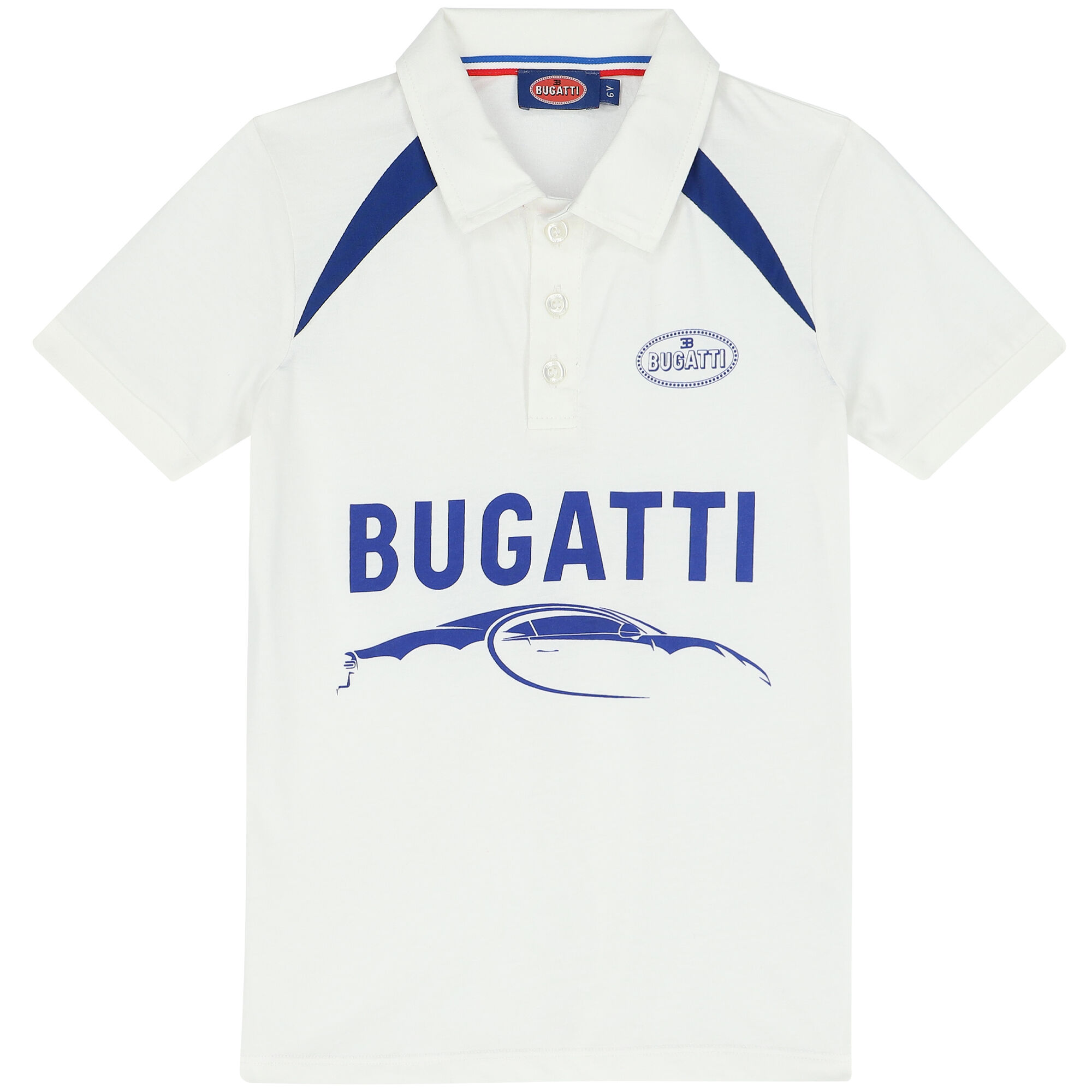 Bugatti Junior Boys White Logo Polo Shirt Junior Couture