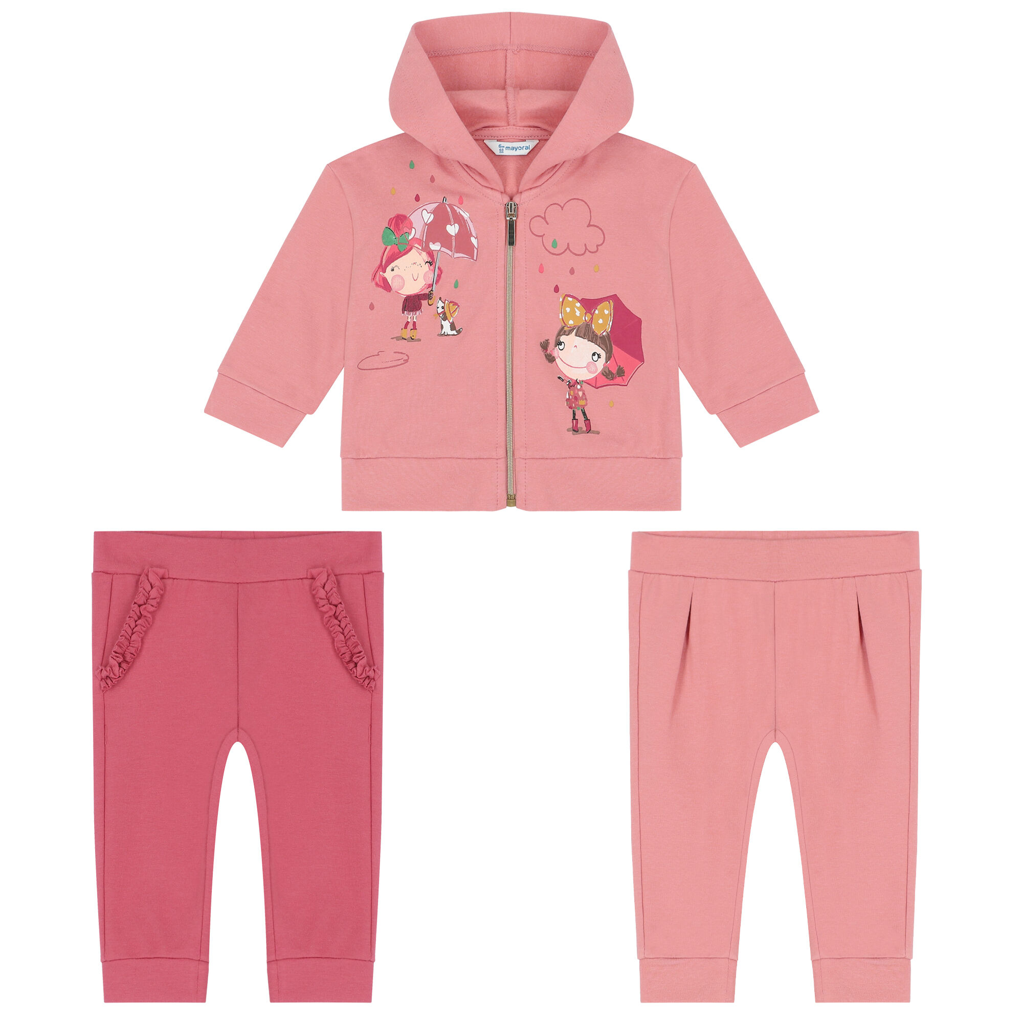 Mayoral Younger Girls Pink 3 Piece Tracksuit Junior Couture USA