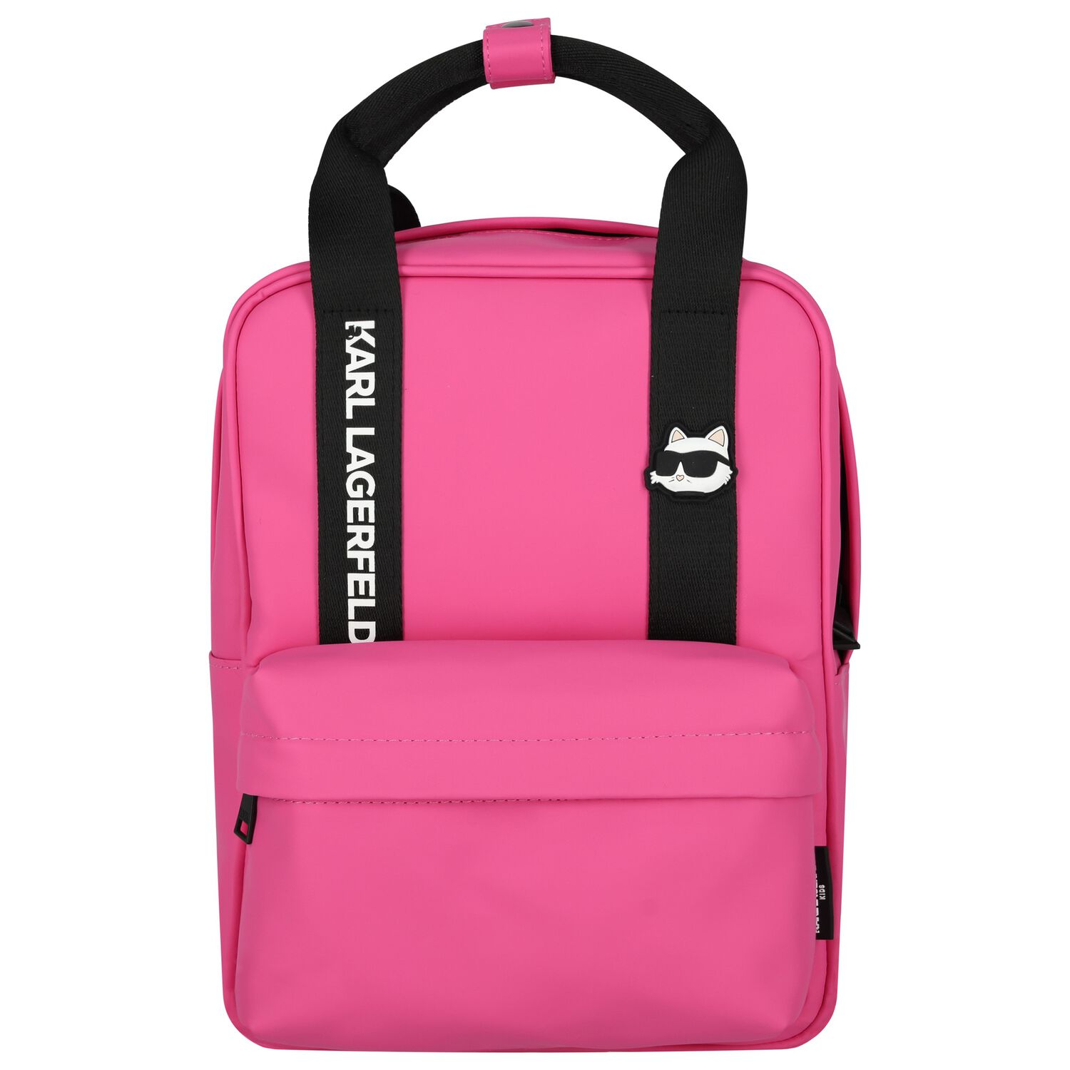 KARL LAGERFELD Girls Pink & Black Logo Choupette Backpack 