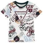 Boys White & Burgundy Logo T-Shirt, 4, hi-res