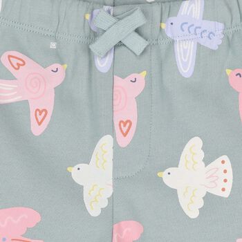 Younger Girls Green Bird Joggers