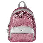 Younger Girls Silver & Pink Logo Sequin Backpack, 2, hi-res