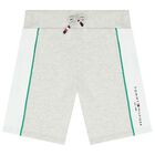 طقم شورت أولاد بالشعار باللون الأخضر والرمادى, 2, hi-res