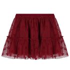 Girls Red Bow Tulle Skirt Set, 1, hi-res