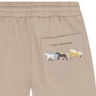 Boys Beige Horse Logo Joggers, 1, hi-res