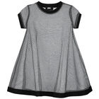 Girls Black & Silver Logo Milano Jersey 2-in-1 Dress, 1, hi-res