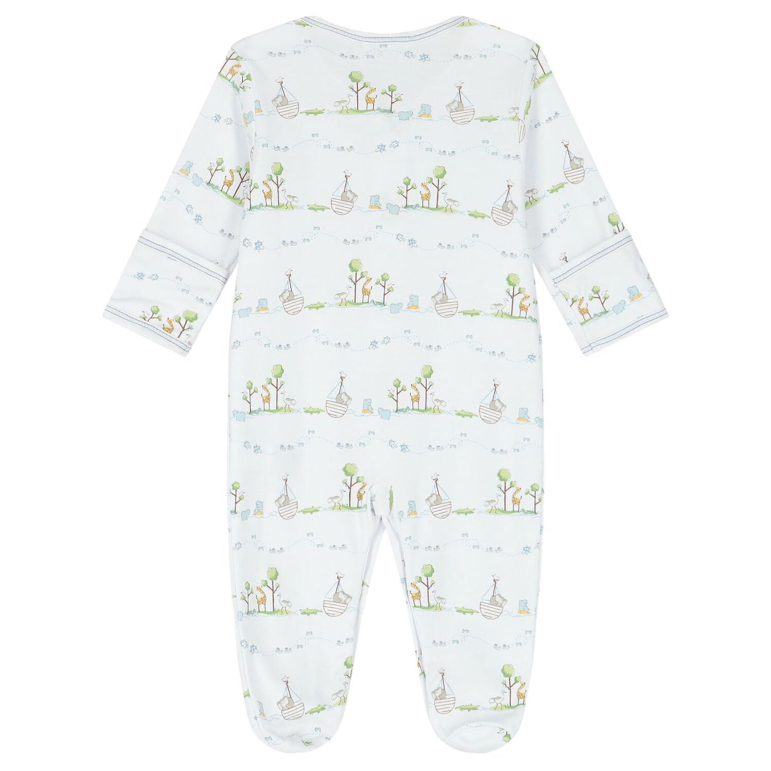 Baby Boys White Animals Babygrow, 1, hi-res image number null