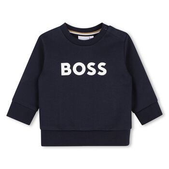 Younger Boys Navy Blue Logo Sweatshirt