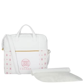 White & Pink Logo Baby Changing Bag ( 42cm )