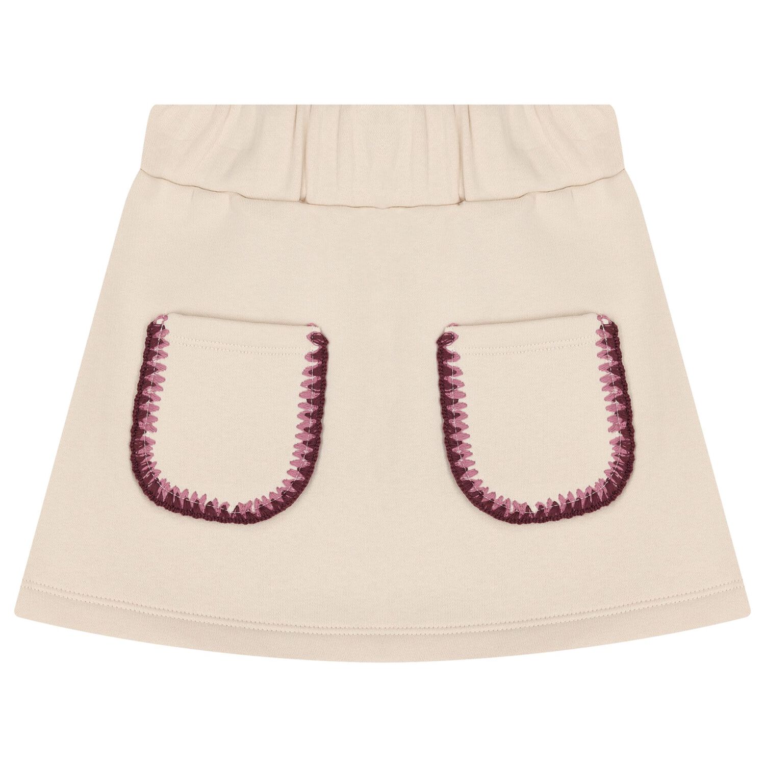 Girls Beige Heart Skirt Set, 1, hi-res