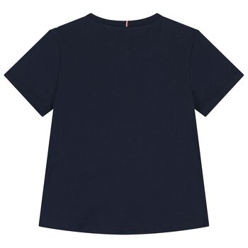 Girls Navy Blue Logo T-Shirt