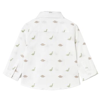 Baby Boys White Dinosaur Shirt