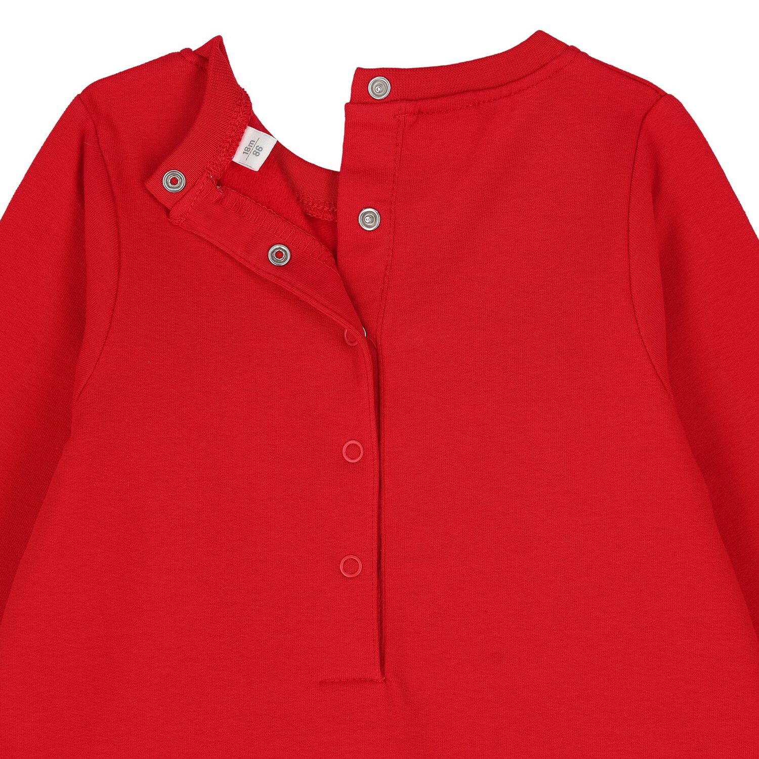 Baby Girls Red Teddy Bear Dress, 1, hi-res