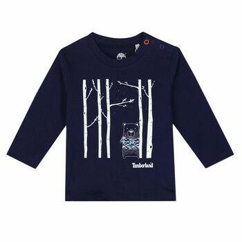 Younger Boys Navy Long Sleeve Top