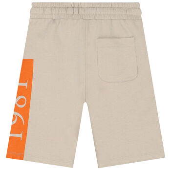Boys Beige Logo Shorts