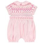 Baby Girls Pink Zigzag Logo Romper, 1, hi-res