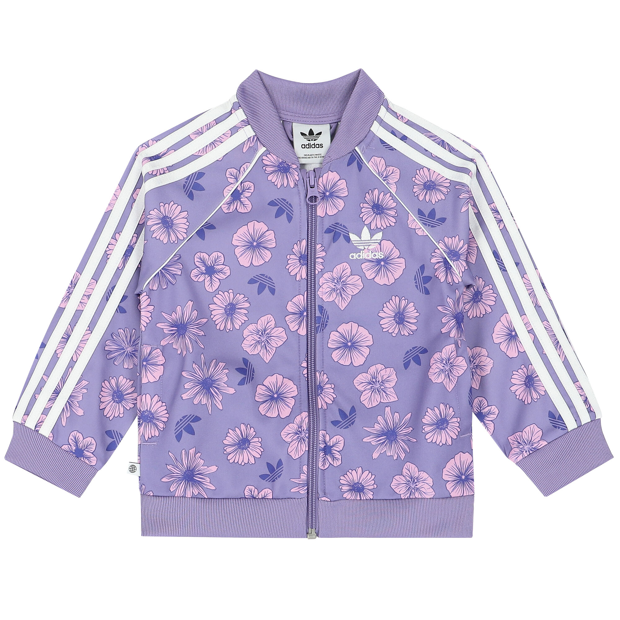 Adidas Kids Baby Girls Purple Floral Logo Tracksuit Junior Couture USA