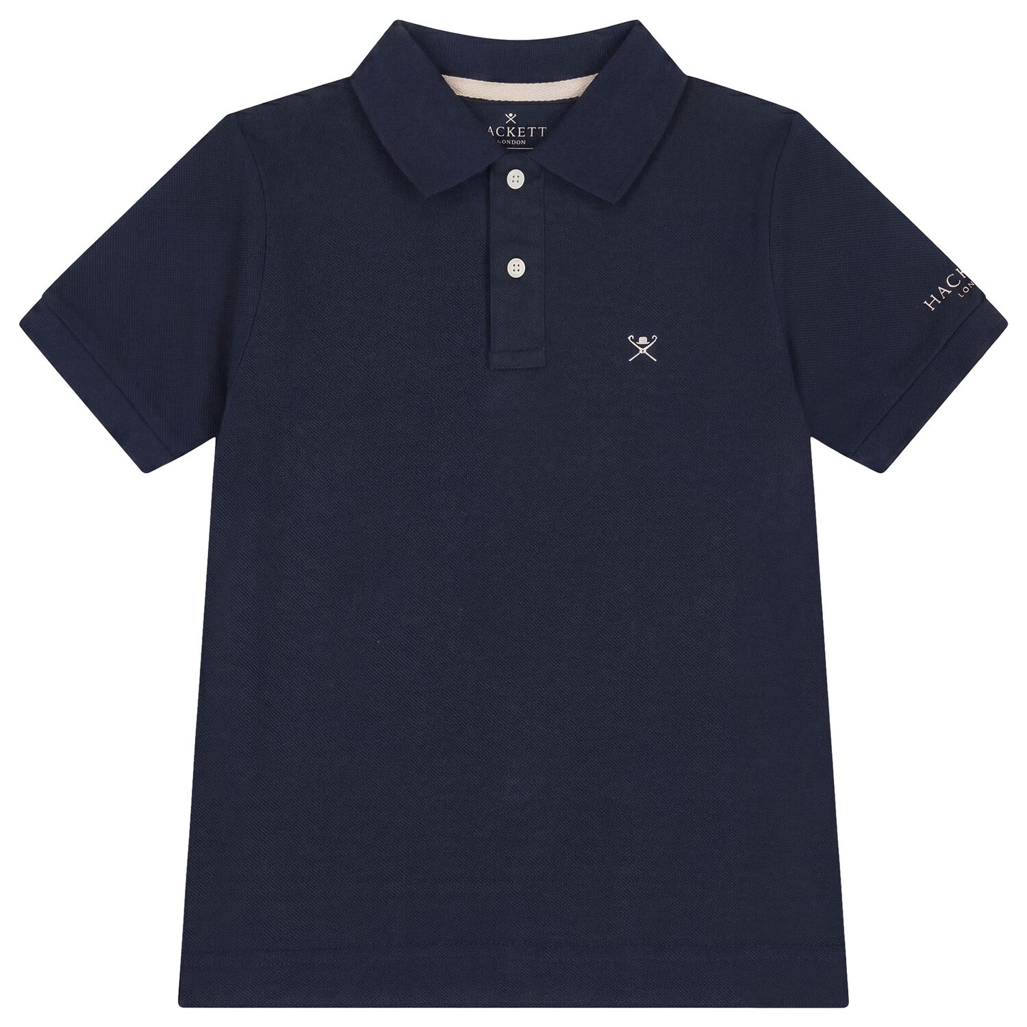 Boys Navy Blue Logo Polo Shirt, 1, hi-res