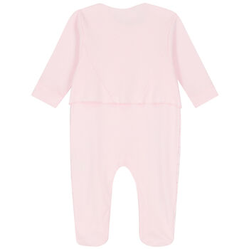 Baby Girls Pink Bow Babygrow