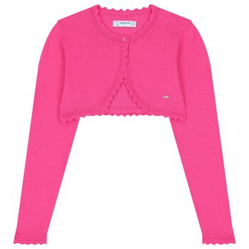 Girls Pink Bolero Knit Cardigan