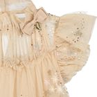 Girls Beige & Gold Tulle Dress, 1, hi-res