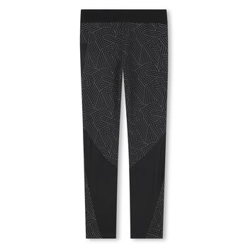 Girls Black Logo Leggings