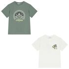 Boys White & Green T-Shirts ( 2-Pack ), 2, hi-res