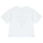 Girls White Logo Sequin T-Shirt, 1, hi-res