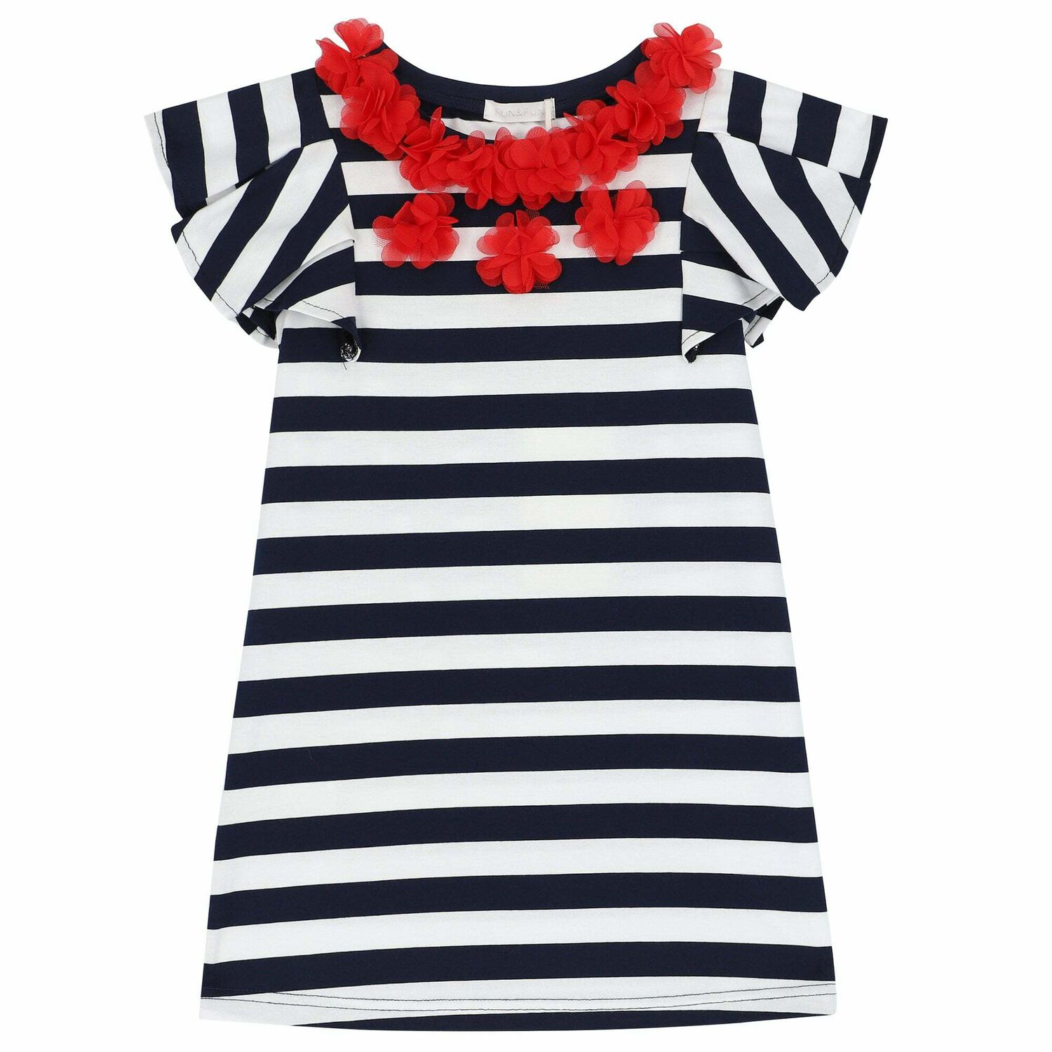 Navy & White Striped Dress, 1, hi-res