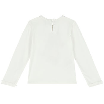 Girls Ivory Long Sleeve Top