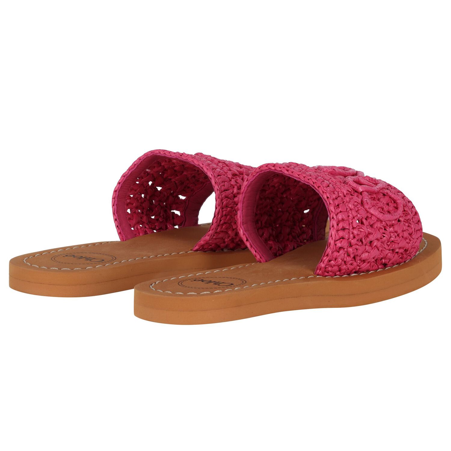 Girls Mini Me Pink & Beige Logo Sliders, 1, hi-res