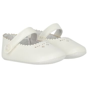Baby Girls White Leather Pre Walker Shoes