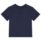 Younger Boys Navy Blue & White T-Shirt ( 3-Pack ), 1, hi-res