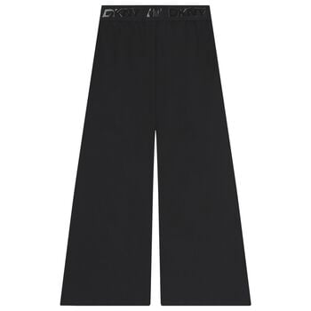 Girls Black Logo Trousers