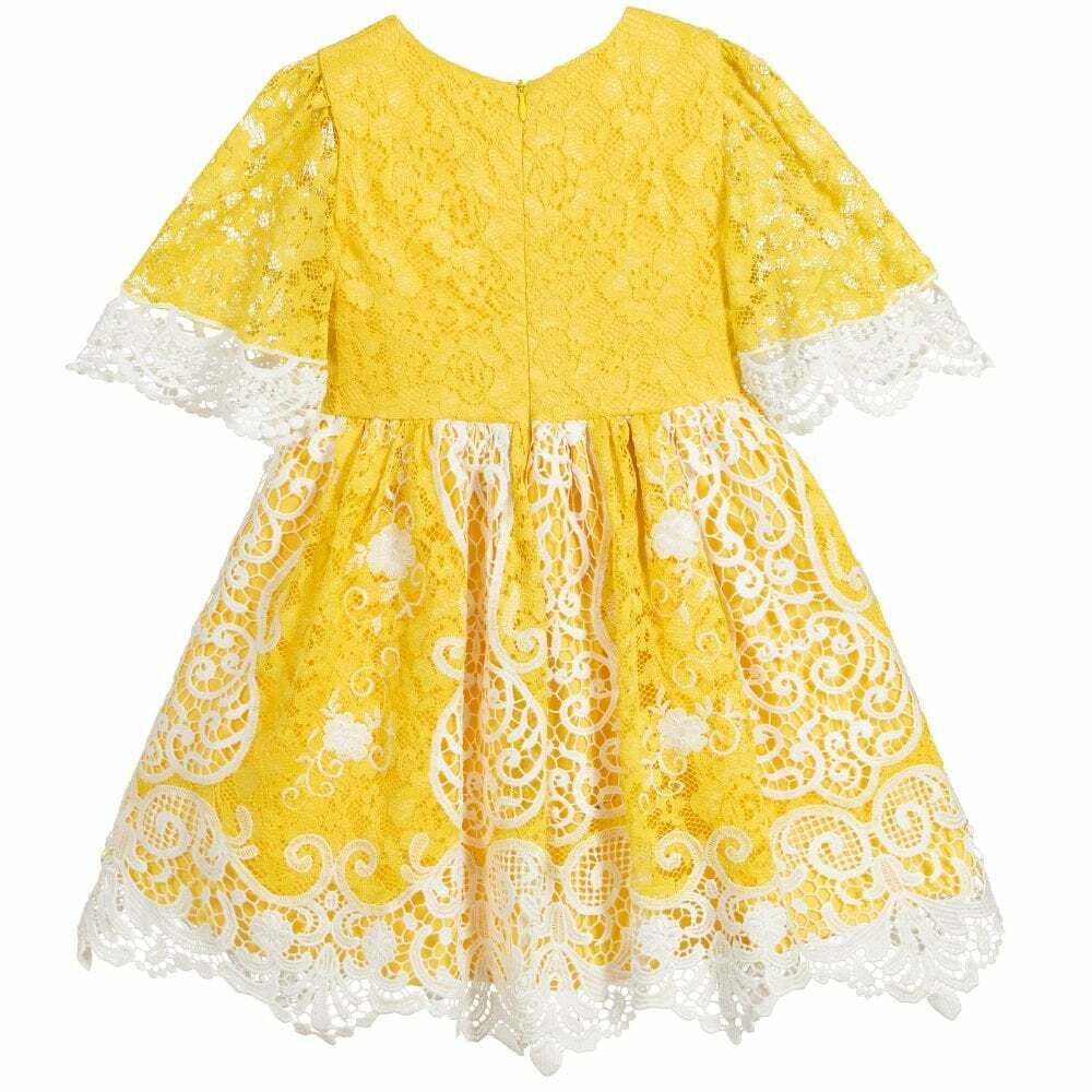 girls yellow lace dress