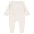 Baby Girls Ivory Logo Heart Babygrow, 1, hi-res