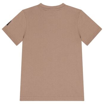 Boys Beige Logo T-Shirt
