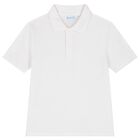 Boys White Logo Polo Shirt, 4, hi-res