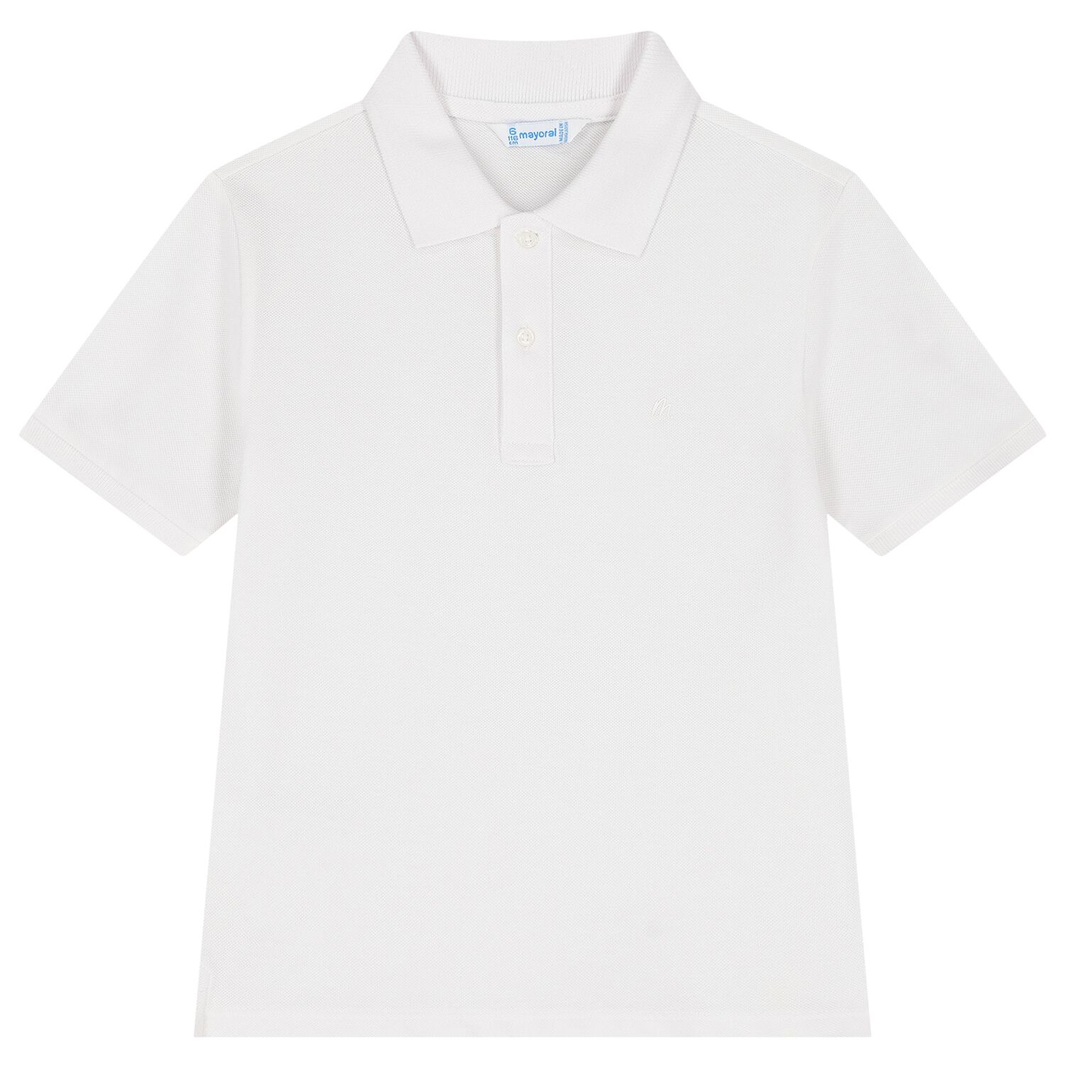 Boys White Logo Polo Shirt, 4, hi-res
