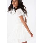 Girls Ivory Pleated Skirt, 1, hi-res