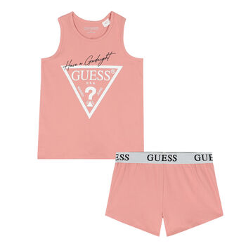 Girls Pink Logo Pyjamas