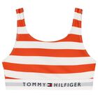 Girls Orange Striped Bikini, 1, hi-res