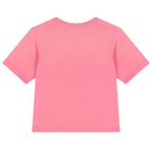 تيشيرت بنات بالشعار باللون الوردى, 1, hi-res