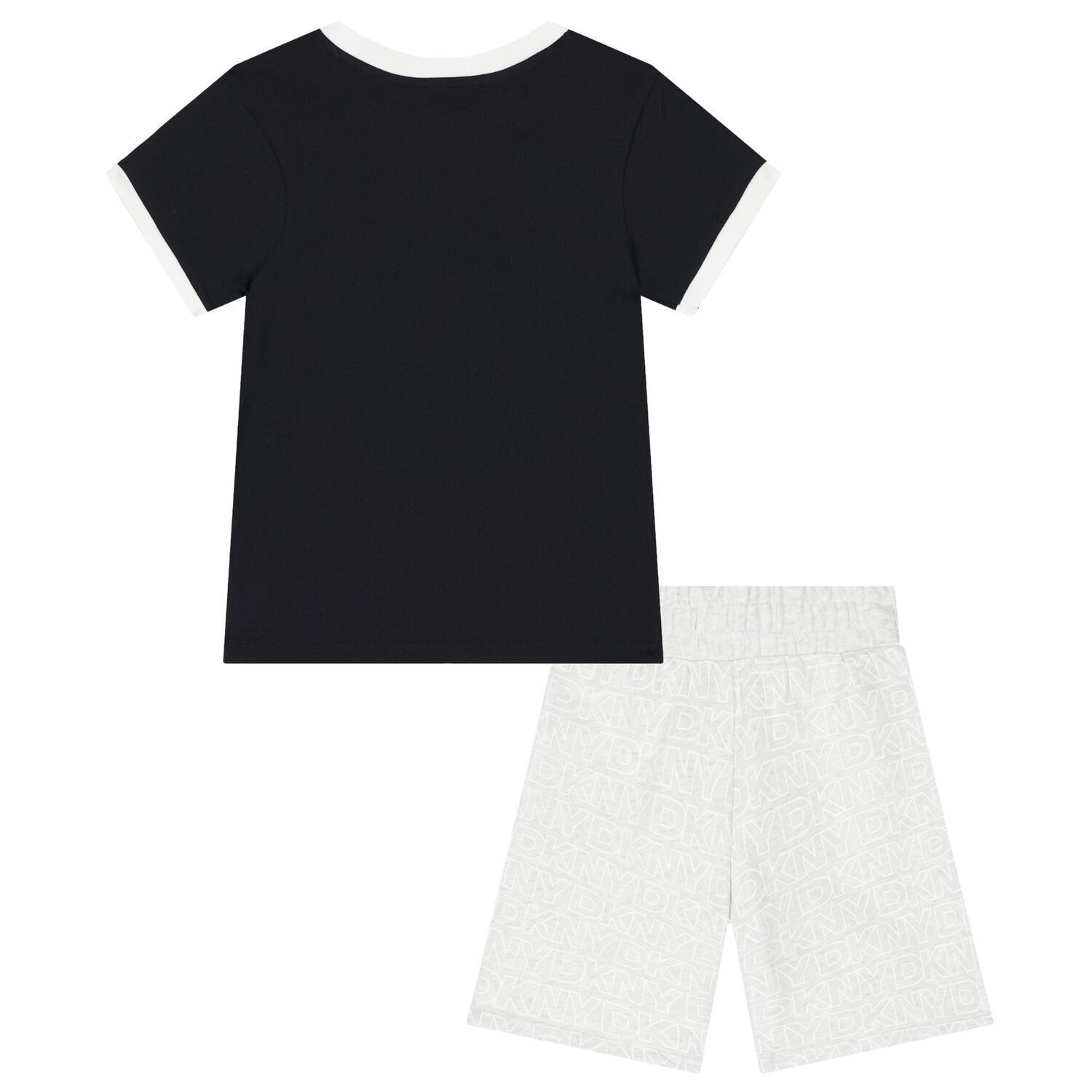 Boys Black & Grey Shorts Set, 1, hi-res