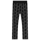 Girls Black Logo Leggings, 1, hi-res