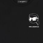 Boys Mini Me Black Ikonik Karl T-Shirt, 1, hi-res