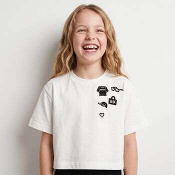 Girls Mini Me White Logo T-Shirt