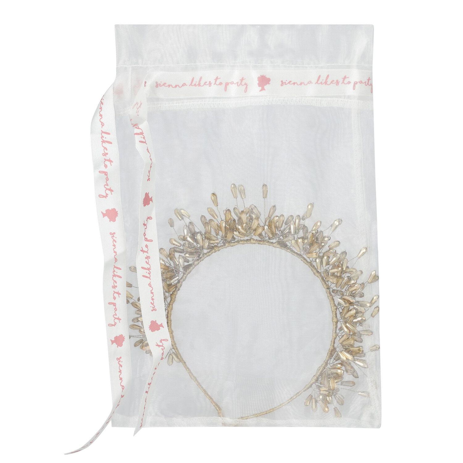 Girls Gold Embellished Headband, 2, hi-res